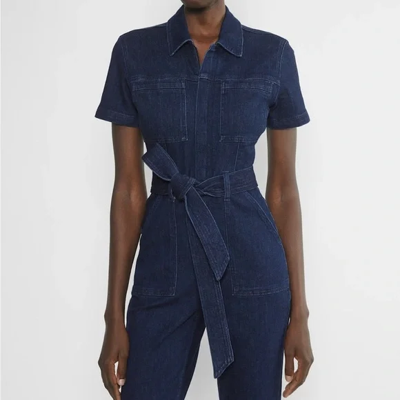 Aritzia TEN Denim Jumpsuit / Playsuit - BNWT - 4 - Dark Blue - Picture 5 of 11